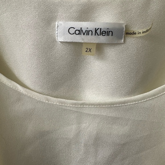 Calvin Klein Plus 3/4 Roll Up Sleeve Crossover Drape Front Blouse-Size 2X - Picture 4 of 6